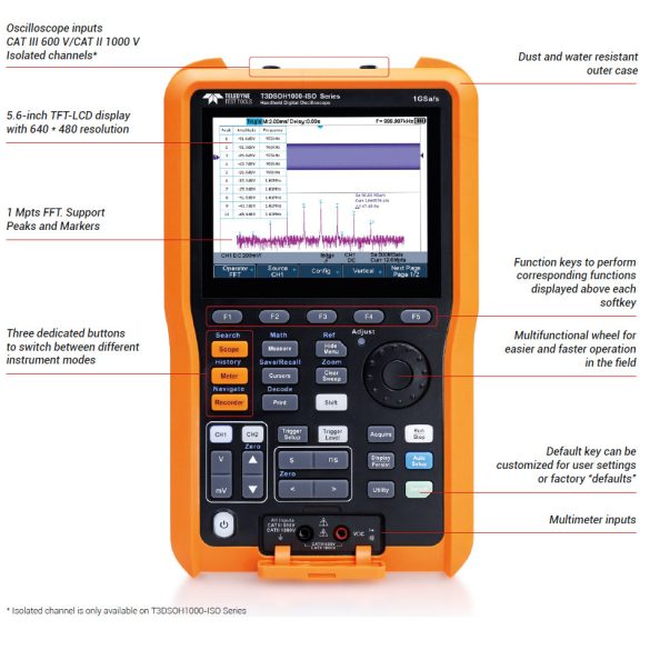 T3DSOH1000 és T3DSOH1000-ISO oszcilloszkópok